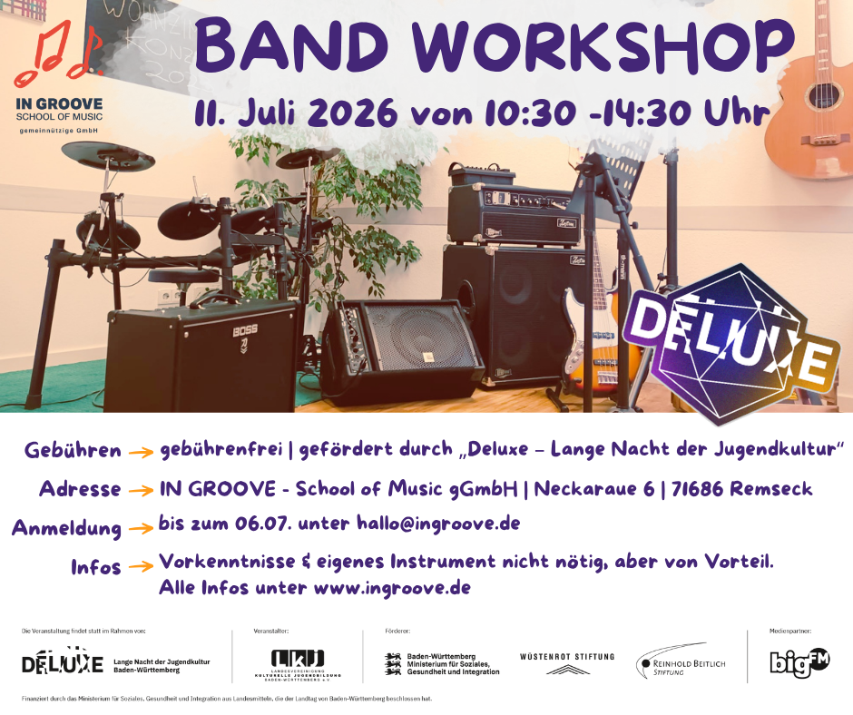 Band workshop 2026 kostenlos #Deluxe_bw